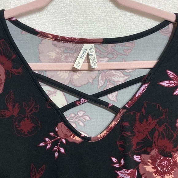 MUDD Medium Floral Dress Burgandy Multicolor Stretch EUC! E9163 - Picture 8 of 15